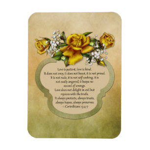 Gelbe Rosen-Liebe ist geduldig, Liebe ist nett Magnet