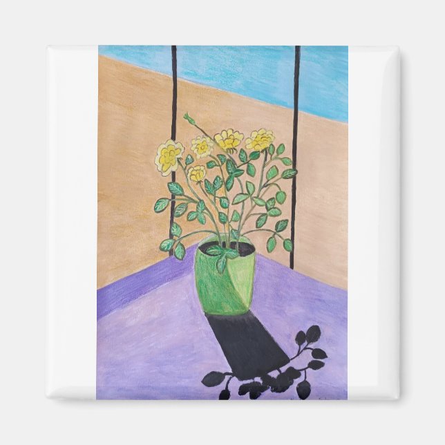Gelbe Rosen Magnet (Vorne)