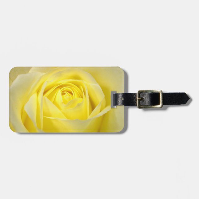 Gelbe Rosen-Nahaufnahme Gepäckanhänger (Vorderseite horizontal)