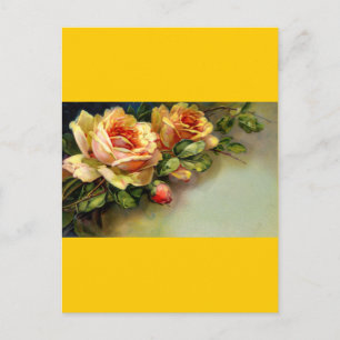 Gelbe Rosen Postkarte
