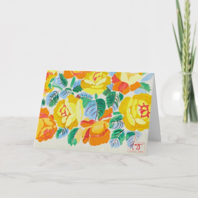 Gelbe Rosen | Raoul Dufy Karte (Vorderseite)