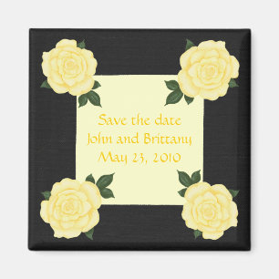 Gelbe Rosen, Save the Date Hochzeitsmagnete Magnet