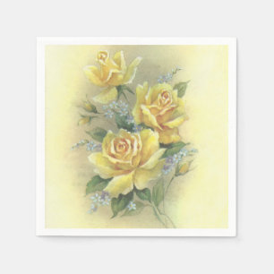Gelbe Rosen Serviette