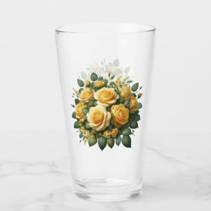 Gelbe Rosen Trinkglas Tumbler