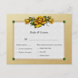 Gelbe Rosen und Emeralds-UAWG RSVP Karte