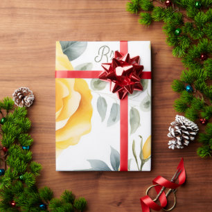 Gelbe Rosen und RX Symbol Wrapping Paper Geschenkpapier