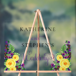 Gelbe Rosen | Violets Boho Floral Wedding Acrylschild