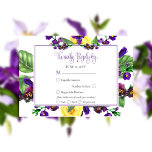 Gelbe Rosen |Violets Boho Floral Wedding RSVP<br><div class="desc">Feiern Sie Ihre "Hochzeit" mit gelben Rosen und lila Veilchen und das ist die Grundlage dieses kaskadierenden Blumendesigns mit lila Schriftzeichen. Composite Design von Holiday Hearts Designs (Rechte vorbehalten). Wenn Sie Fragen haben oder Hilfe beim Design benötigen, schreiben Sie uns oder senden Sie uns eine E-Mail direkt an info@holidayheartsdesigns.com. Wir...</div>