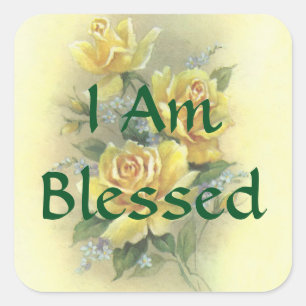 Gelbe Rosenaufkleber Quadratischer Aufkleber