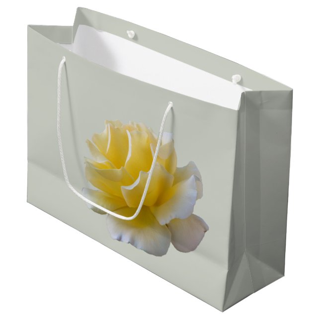 Gelbe Rosenblätter Große Geschenktüte (Vorderseite Schrägansicht)