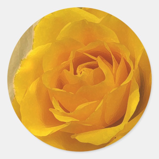 Gelbe Rosenblätter Runder Aufkleber (Vorderseite)