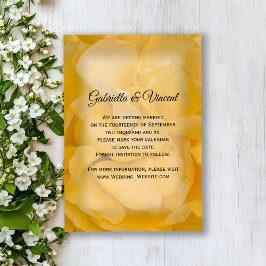 Gelbe Rosenblüte Hochzeit speichern Sie das Datum Save The Date