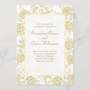 Gelbe Rosenhochzeit Einladung