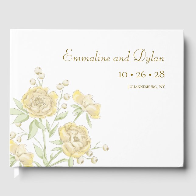 Gelbe Rosenhochzeit Gästebuch (Vorderseite)