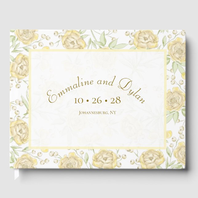 Gelbe Rosenhochzeit Gästebuch (Vorderseite)