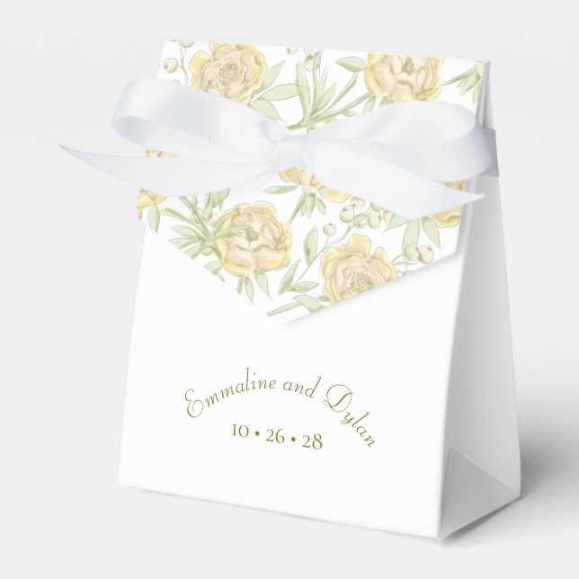 Gelbe Rosenhochzeit Geschenkschachtel (Vorderseite)