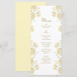 Gelbe Rosenhochzeit Menükarte