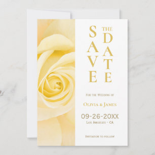 Gelbe Rosenhochzeit spart das Datum Save The Date