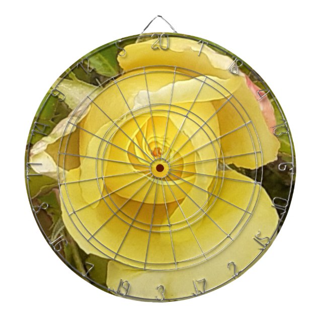 Gelbe Rosenknospe Dartscheibe (vorne)