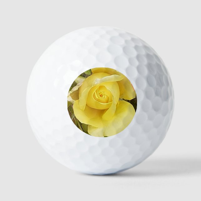 Gelbe Rosenknospe Golfball (Vorderseite)