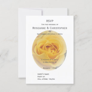 Gelbe Rosenknospe-Hochzeit RSVP Karte
