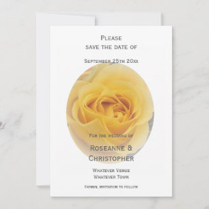 Gelbe Rosenknospe-Hochzeit Save The Date