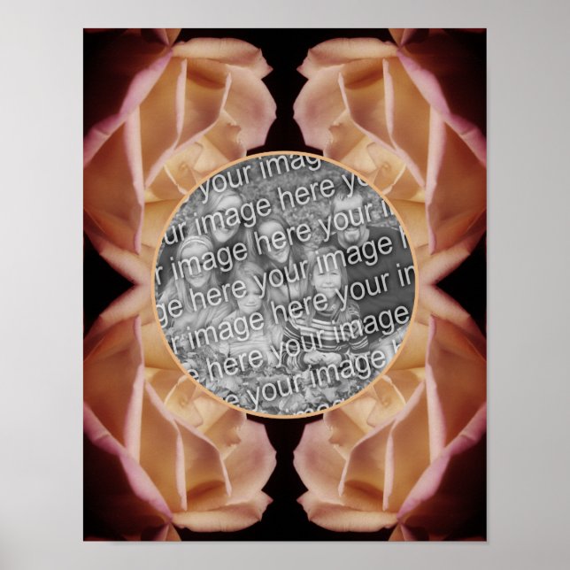 Gelbe Rosenknospe Tinte Blumenrahmen hinzufügen Ih Poster (Vorne)