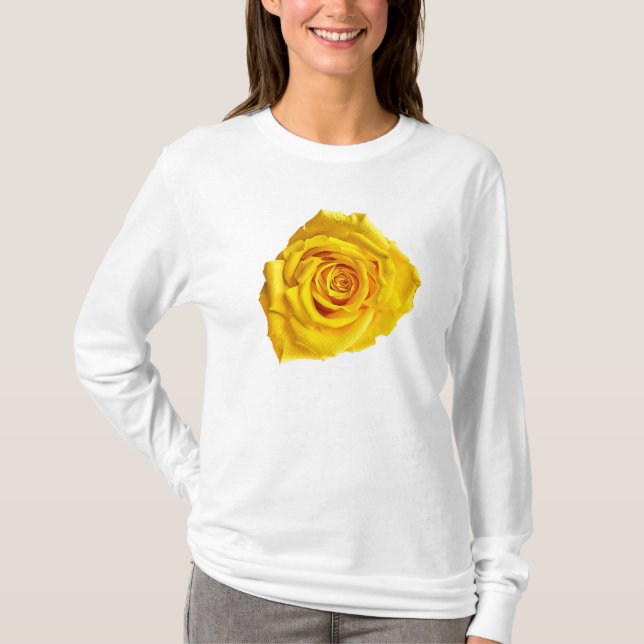 Gelbe Rosenkunst T-Shirt (Vorderseite)