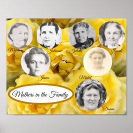 Gelbe RosenMütter im Foto-Poster der Familie Poster