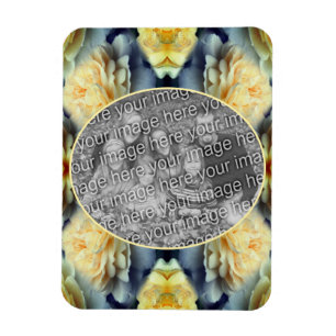 Gelbe Rosenrahmen ergänzen Ihr eigenes Foto Magnet