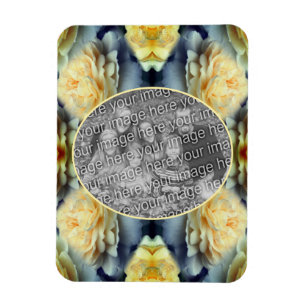 Gelbe Rosenrahmen schaffen Ihr eigenes Foto Magnet