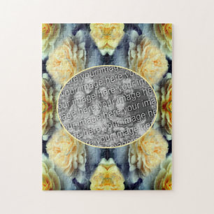 Gelbe Rosenrahmen schaffen Ihr eigenes Foto Puzzle