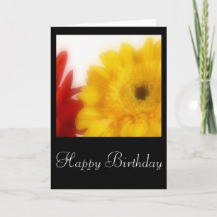 Gelbe/rote Blume - Happy Birthday Card Design 1 Karte