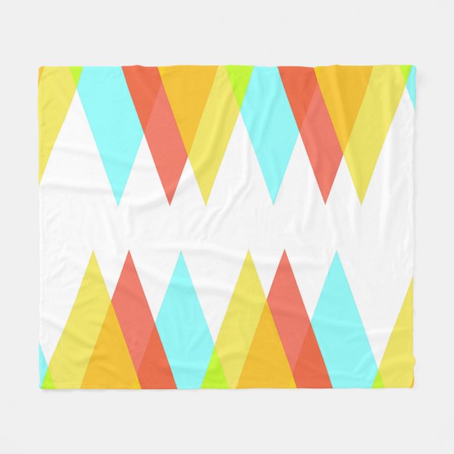 Gelbe, rote und kadettenblaue Dreiecke Fleecedecke (Vorderseite (Horizontal))