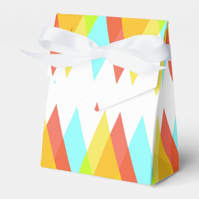 Gelbe, rote und kadettenblaue Dreiecke Geschenkschachtel (Vorderseite)