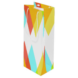 Gelbe, rote und kadettenblaue Dreiecke Geschenktüte Für Weinflaschen