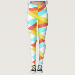 Gelbe, rote und kadettenblaue Dreiecke Leggings