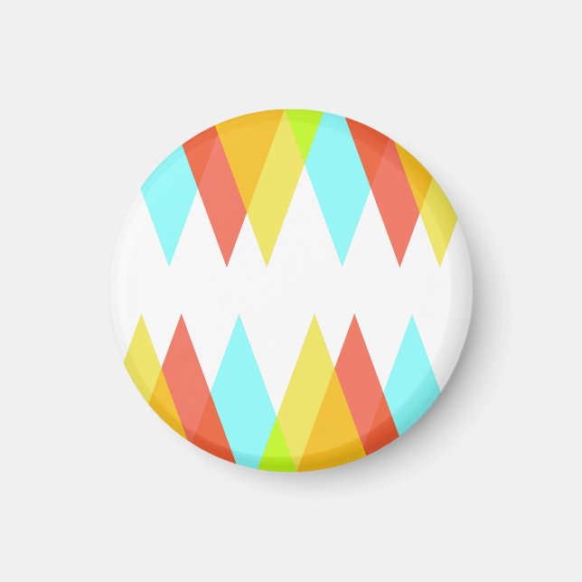 Gelbe, rote und kadettenblaue Dreiecke Magnet (Vorne)