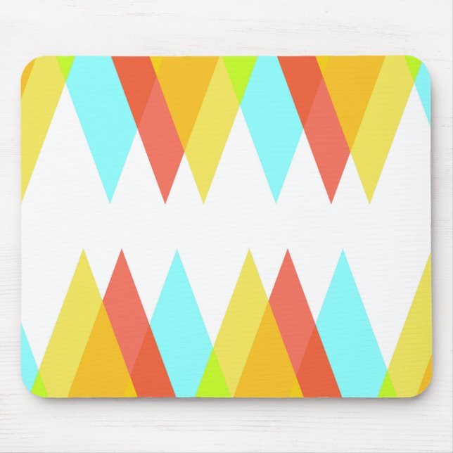 Gelbe, rote und kadettenblaue Dreiecke Mousepad (Vorne)