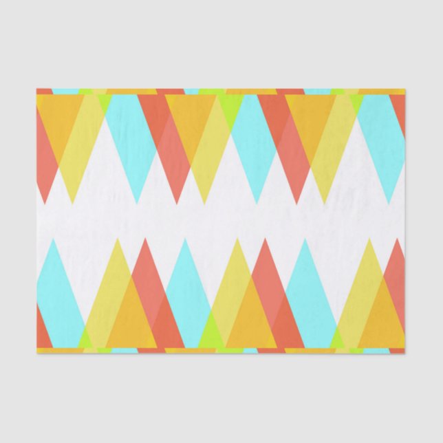 Gelbe, rote und kadettenblaue Dreiecke Seidenpapier (Vorderseite)