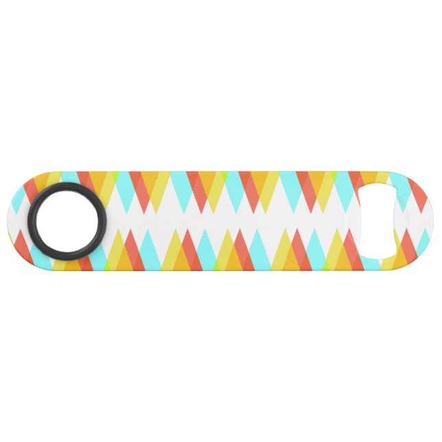 Gelbe, rote und kadettenblaue Dreiecke Speed Flaschenöffner (Vorderseite (Horizontal))