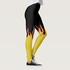 Gelbe, rote und schwarze Flammen Leggings