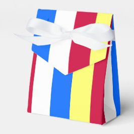 Gelbe, rote, weiße und blaue Streifen Geschenkschachtel