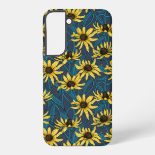 Gelbe Rudbekie auf navy Samsung Galaxy Hülle