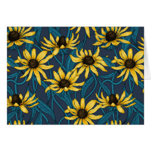 Gelbe Rudbekie auf navyblau