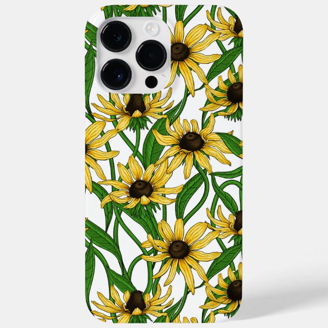 Gelbe Rudbekie auf Weiß Case-Mate iPhone Hülle (Rückseite)
