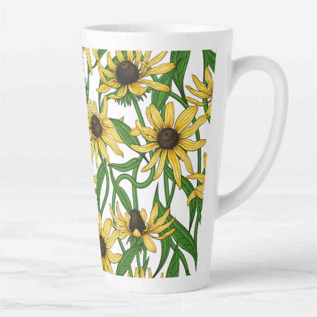 Gelbe Rudbekie auf Weiß Milchtasse (Rechts)