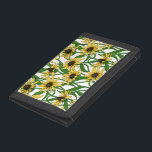 Gelbe Rudbekie auf Weiß Tri-fold Geldbeutel<br><div class="desc">Handgemalt Vektormuster mit gelben rudbekischen Blume</div>