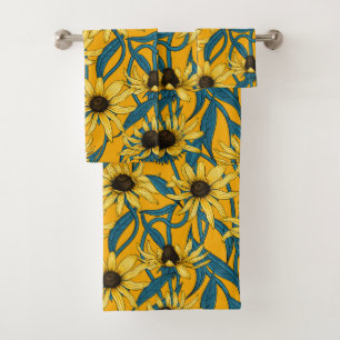Gelbe Rudbekie Badhandtuch Set