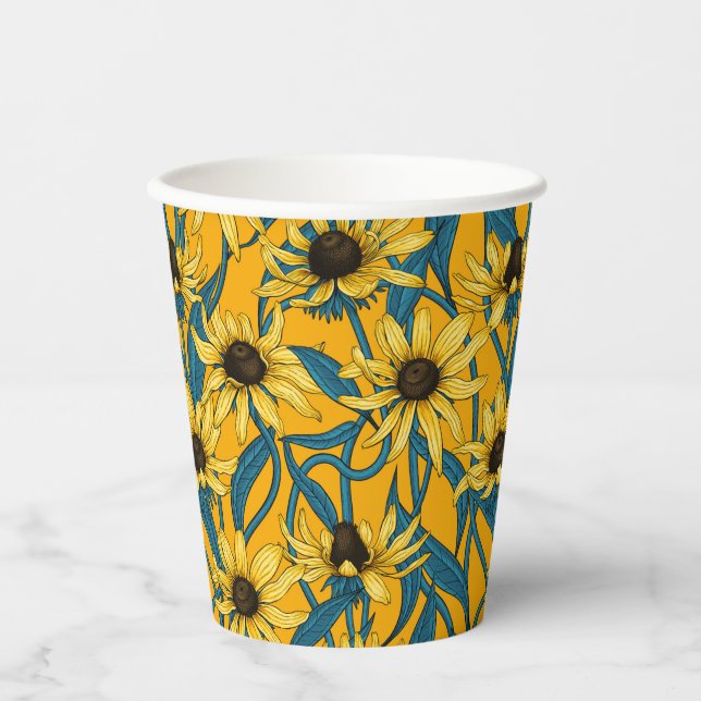 Gelbe Rudbekie Pappbecher (Vorderseite)